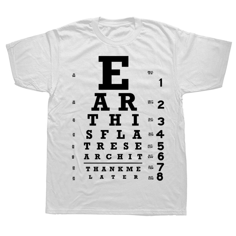 Earth is Flat Eye Chart Essential Vision Test T-Shirt