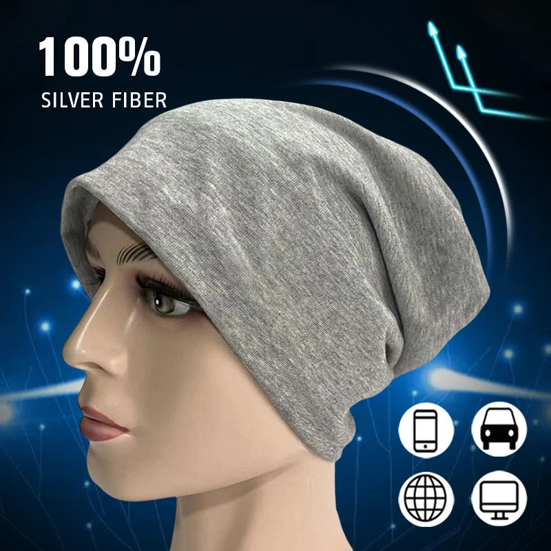 Anti-Radiation Cap EMF Protection Hat Faraday Hoodie Full Silver Fiber Blocks 5G