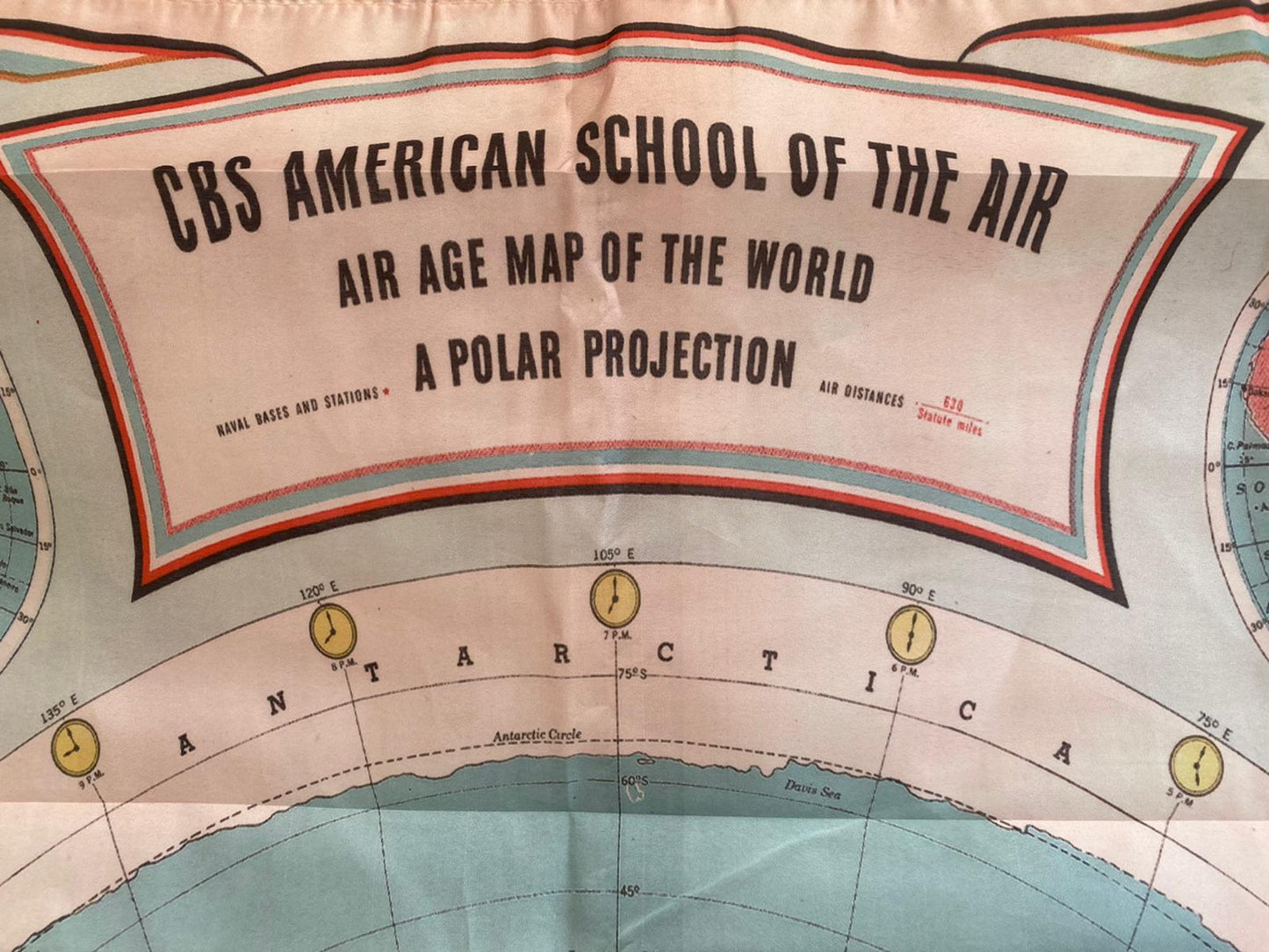 CBS American School Of The Air 1943 Flat Earth Flag