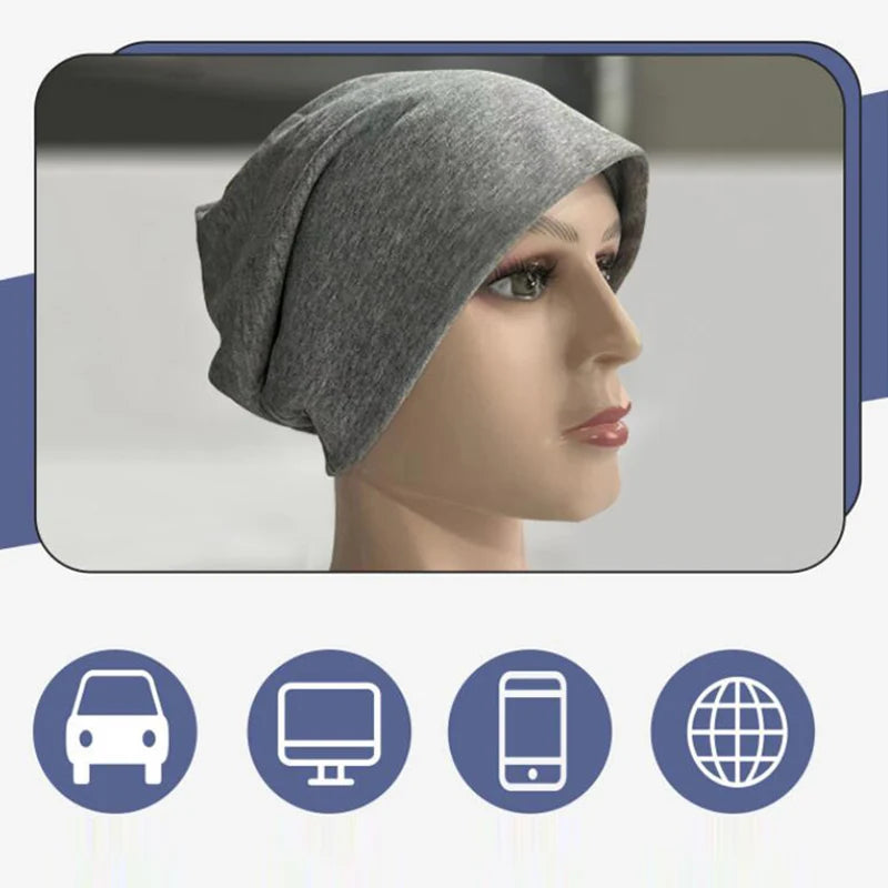 Anti-Radiation Cap EMF Protection Hat Faraday Hoodie Full Silver Fiber Blocks 5G