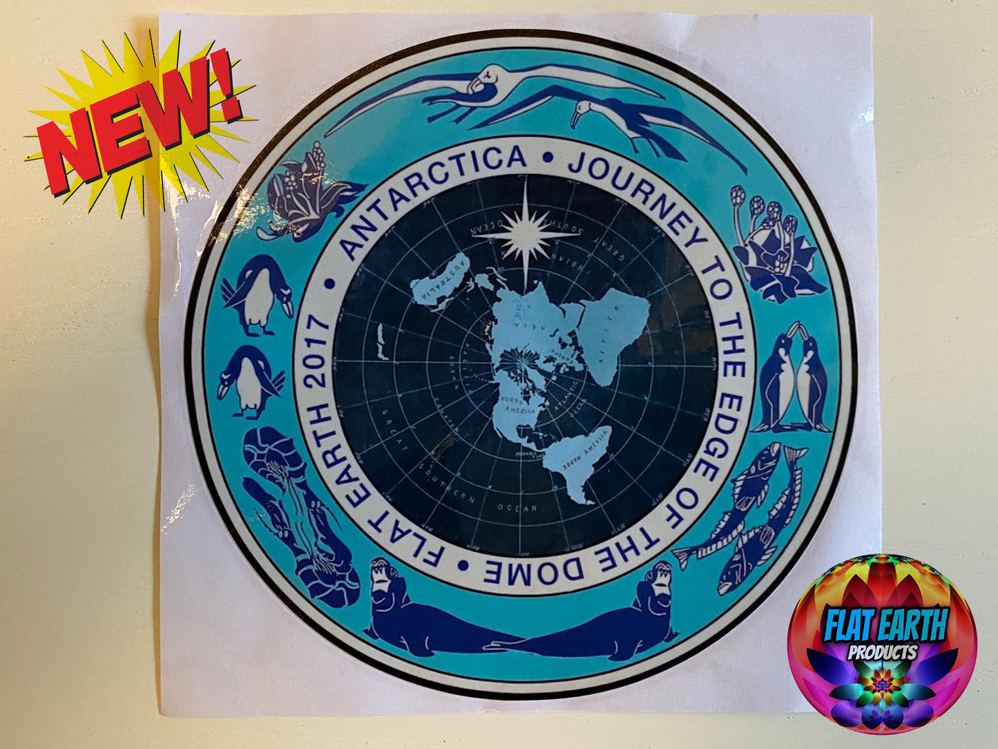Antarctica FLAT EARTH Stickers Map Car Decal Window Decoration