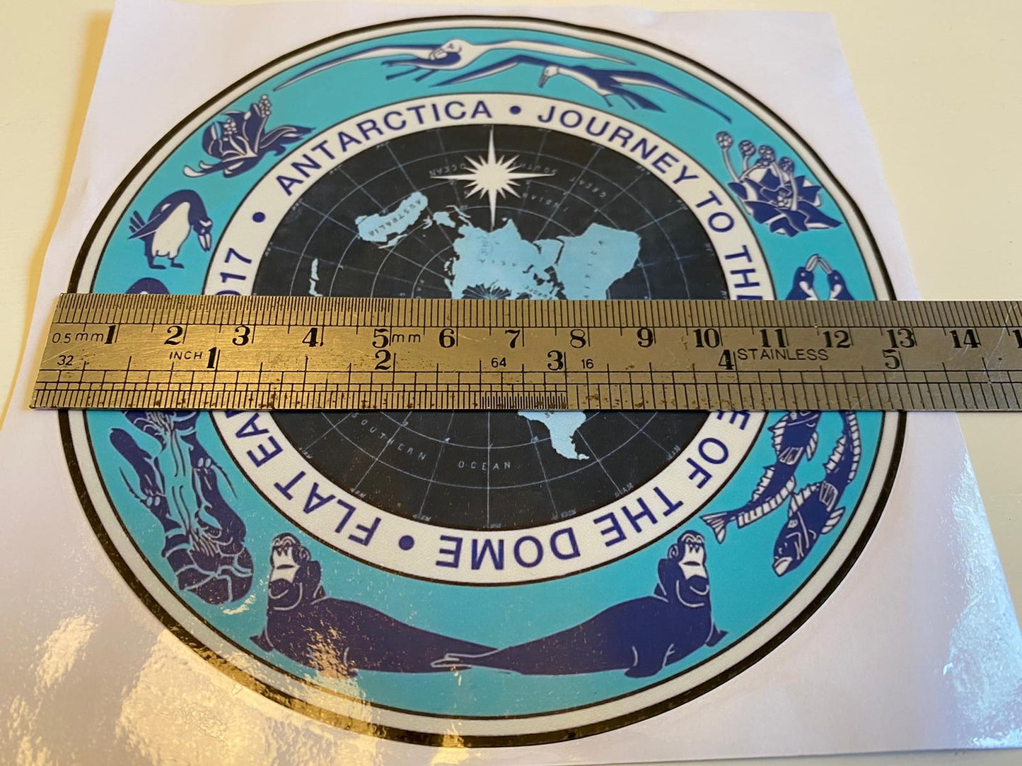Antarctica FLAT EARTH Stickers Map Car Decal Window Decoration